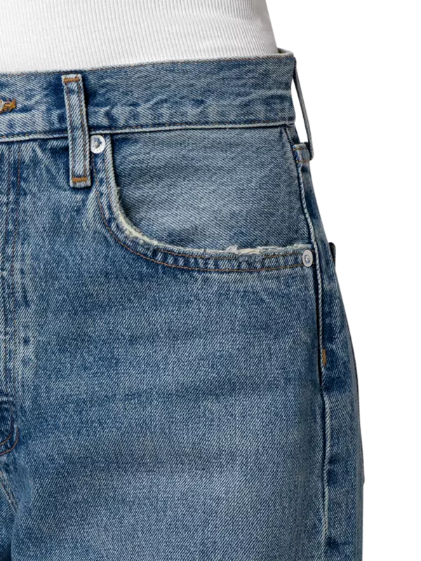 بنطال جينز بخصر مزموم بنمط التسعينيات