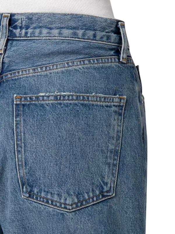 بنطال جينز بخصر مزموم بنمط التسعينيات