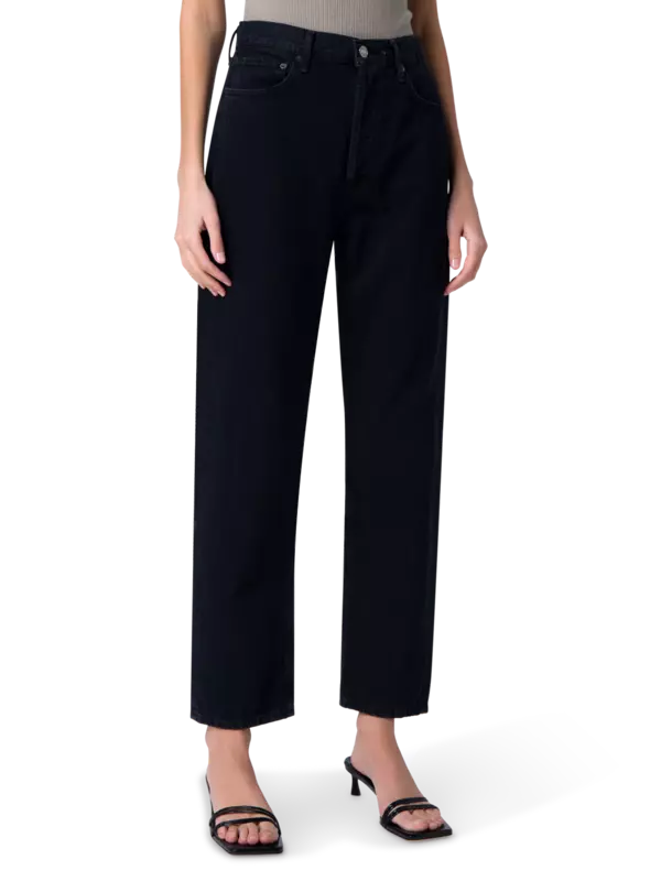 بنطال جينز بخصر مزموم بنمط التسعينيات