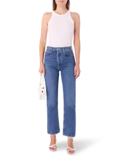 جينز بخصر ضيق بنمط التسعينيات