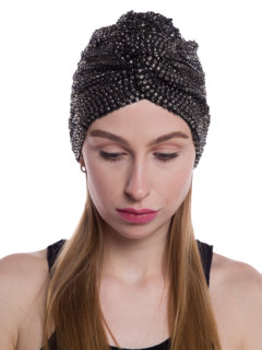 Venetian Turban with Rhinestone Accents