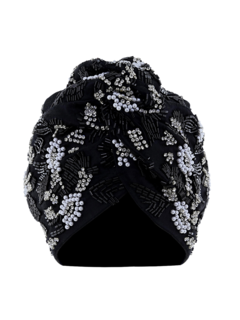 Venetian Turban with Electric Pearl and Bead Accents