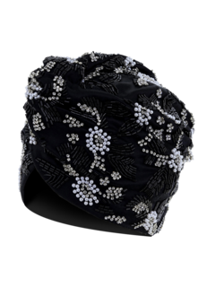 Venetian Turban with Electric Pearl and Bead Accents