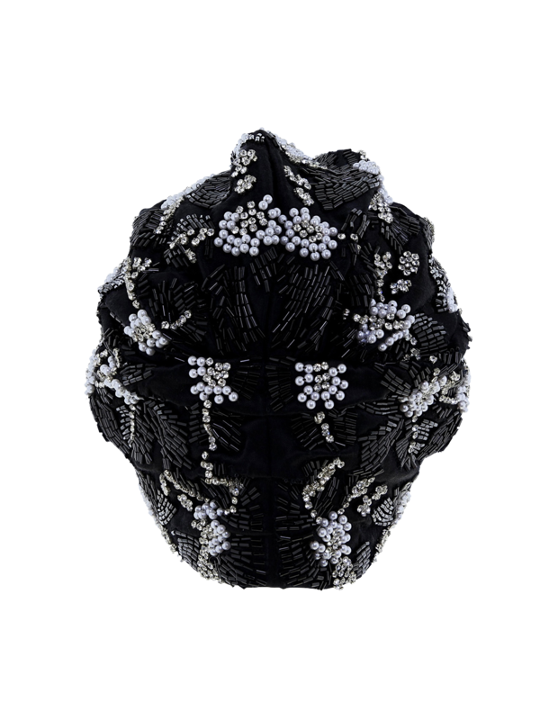 Venetian Turban with Electric Pearl and Bead Accents