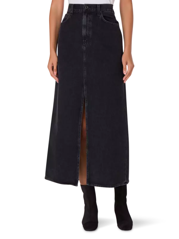 تنورة ليف متوسطة الطول بخصر منخفض