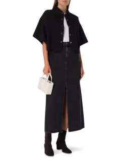 تنورة ليف متوسطة الطول بخصر منخفض