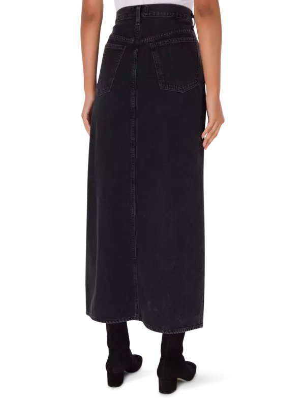 تنورة ليف متوسطة الطول بخصر منخفض