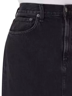 تنورة ليف متوسطة الطول بخصر منخفض