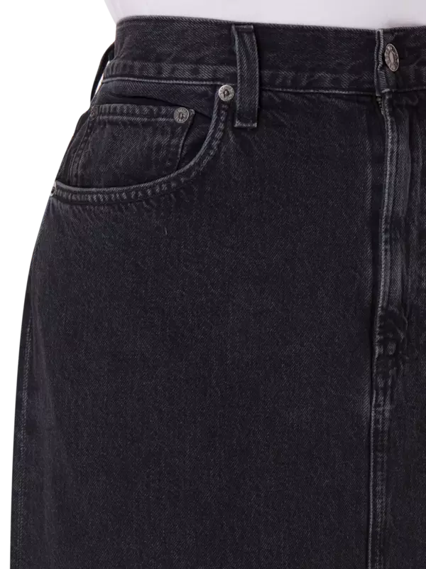 تنورة ليف متوسطة الطول بخصر منخفض