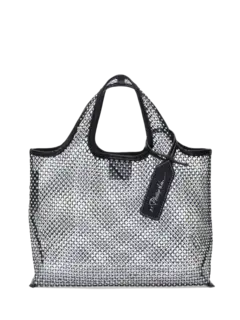 حقيبة توت صغيرة للتسوق من قماش شبكي كريستالي