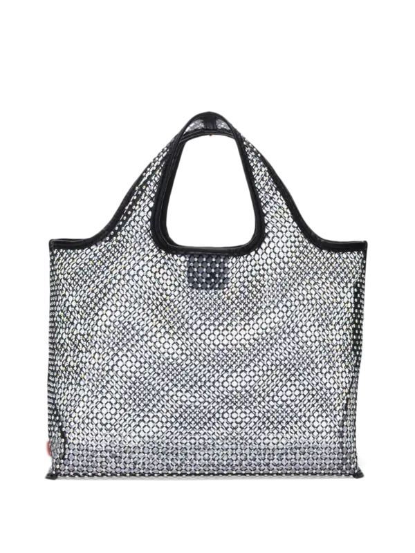 حقيبة توت صغيرة للتسوق من قماش شبكي كريستالي