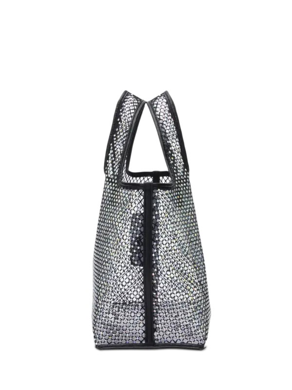 حقيبة توت صغيرة للتسوق من قماش شبكي كريستالي