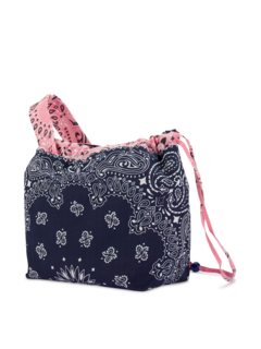 Maxi bucket bag navy pale pink AMOUR
