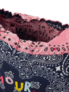 Maxi bucket bag navy pale pink AMOUR