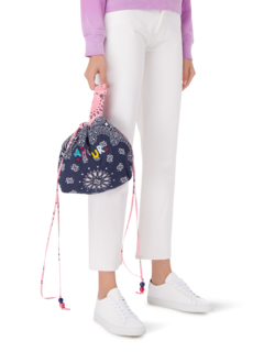 Maxi bucket bag navy pale pink AMOUR
