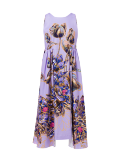 فستان أوجستا متوسط الطول مزين بطبعة