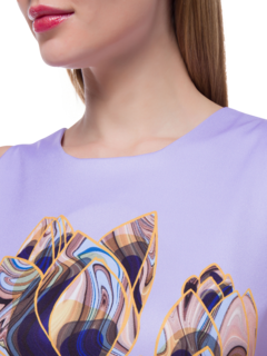 فستان أوجستا متوسط الطول مزين بطبعة