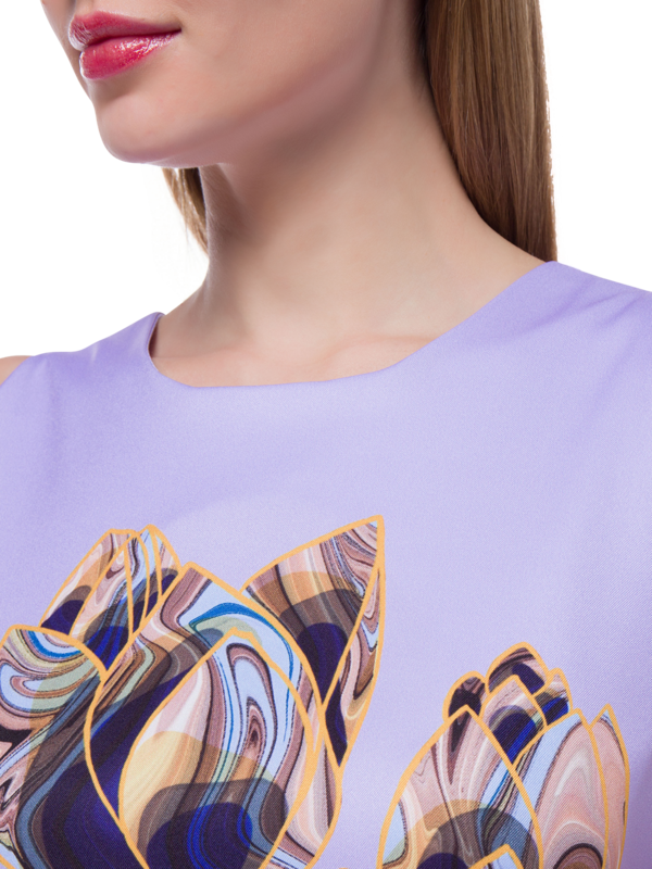 فستان أوجستا متوسط الطول مزين بطبعة