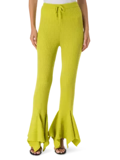 بنطال محبوك من صوف ميرينو بقصة ضيقة من الأعلى وواسعة من الأسفل