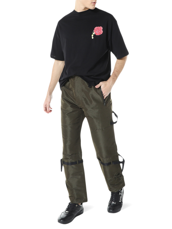 Solid Army Green Track Pants