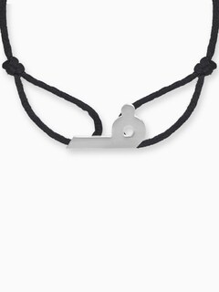 "R" Fabric Bracelet | Silver