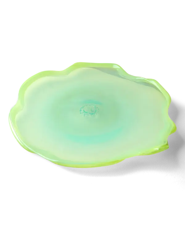 طبق زجاجي لتقديم الطعام والمشروبات