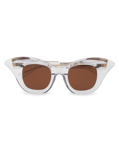 Brown/Clear Oversized Sunglasses