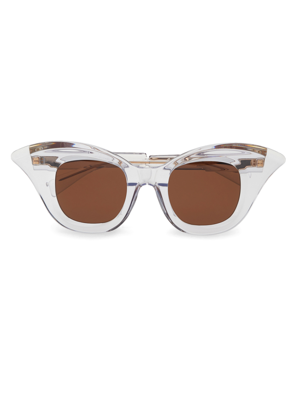 Brown/Clear Oversized Sunglasses