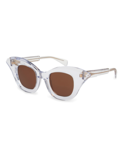 Brown/Clear Oversized Sunglasses