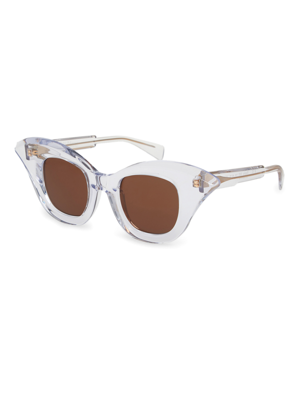 Brown/Clear Oversized Sunglasses