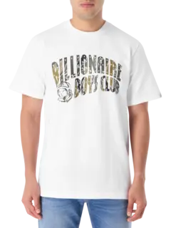 تيشرت مزين بشعار مقوس بنقشة كاموفلاج