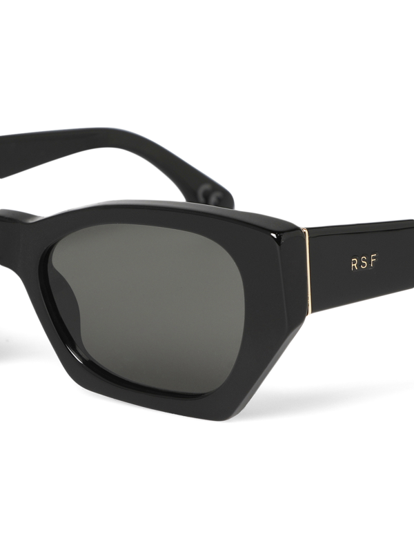 Solid Black Square Frame Sunglasses