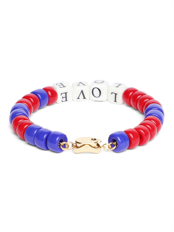 Red & Blue Beaded Bracelet