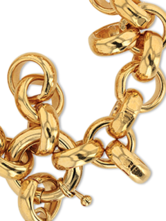 Gold Thick Chain Bracelet with Chili and Baroque Pearl Charms
