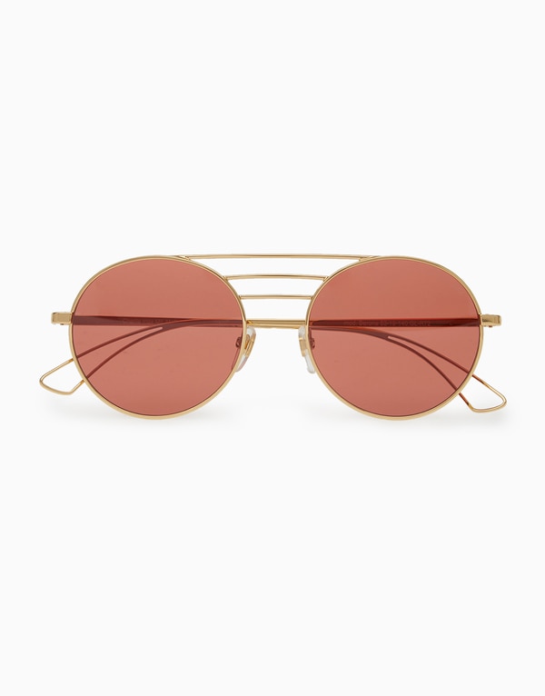Gold/Pink Round Eye Sunglasses