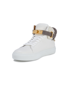 100mm Leather High-Top Sneakers