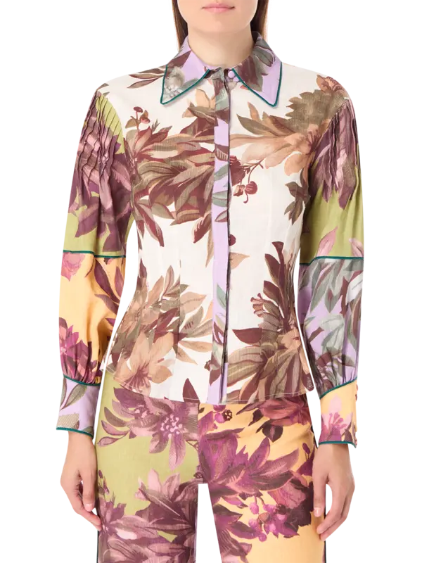 قميص هانسل بأكمام مزينة بكسرات