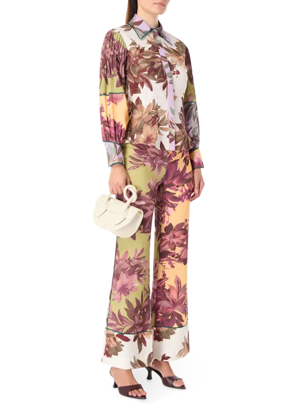 قميص هانسل بأكمام مزينة بكسرات