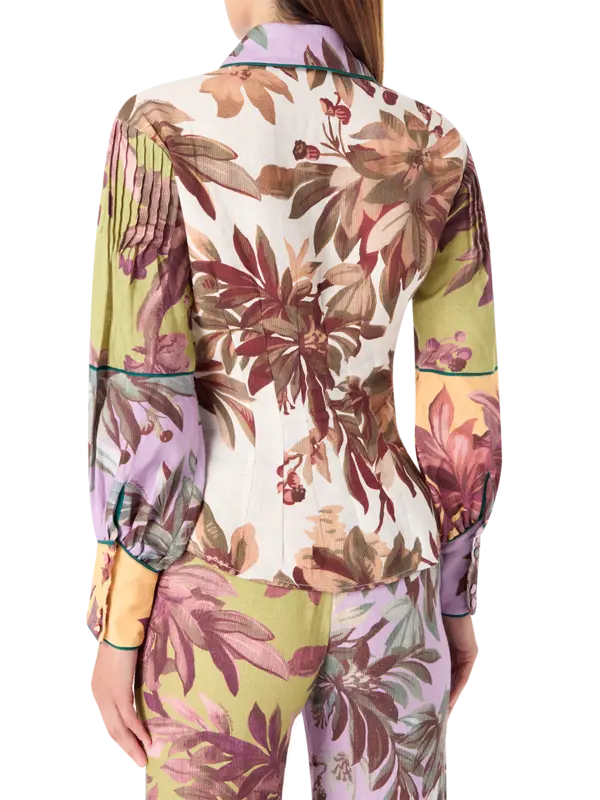 قميص هانسل بأكمام مزينة بكسرات