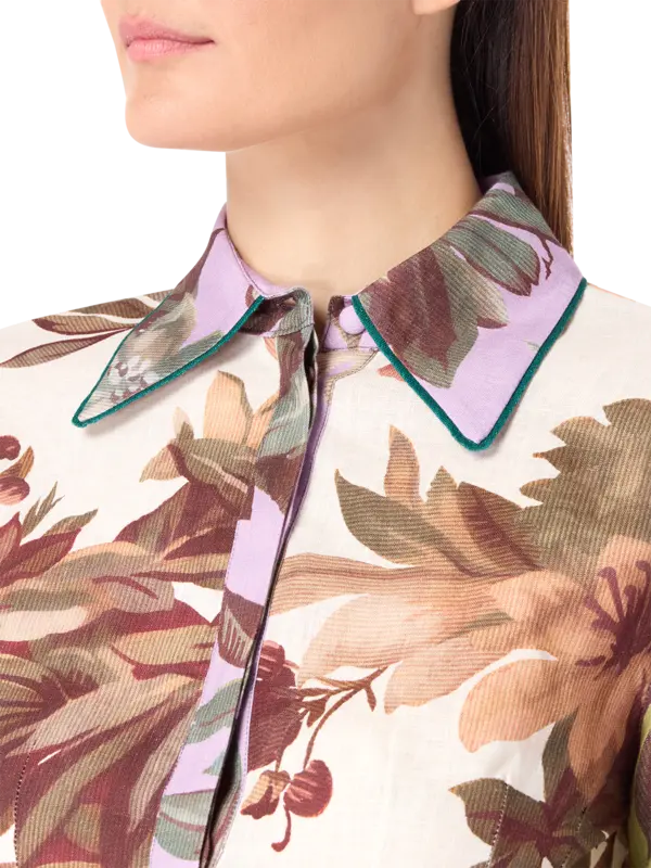 قميص هانسل بأكمام مزينة بكسرات