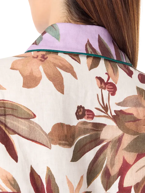 قميص هانسل بأكمام مزينة بكسرات