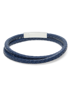 Navy Double Wrap Braid Bracelet
