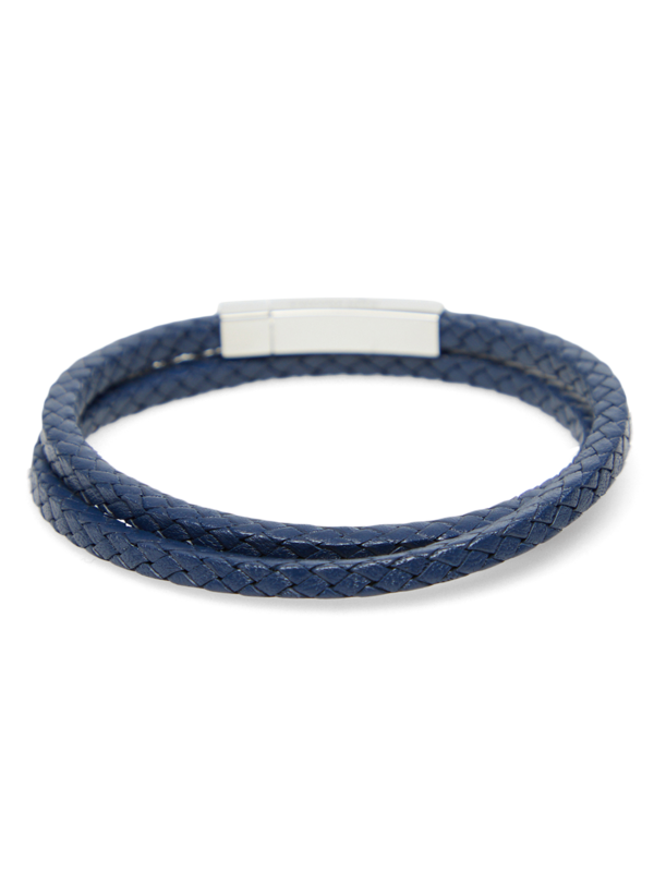 Navy Double Wrap Braid Bracelet