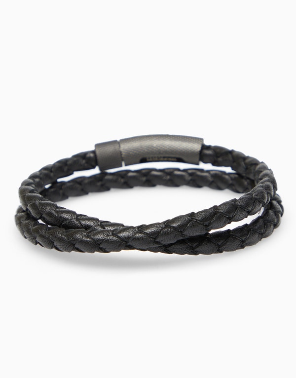 Black Double Wrap Braid Bracelet