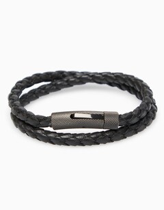 Black Double Wrap Braid Bracelet