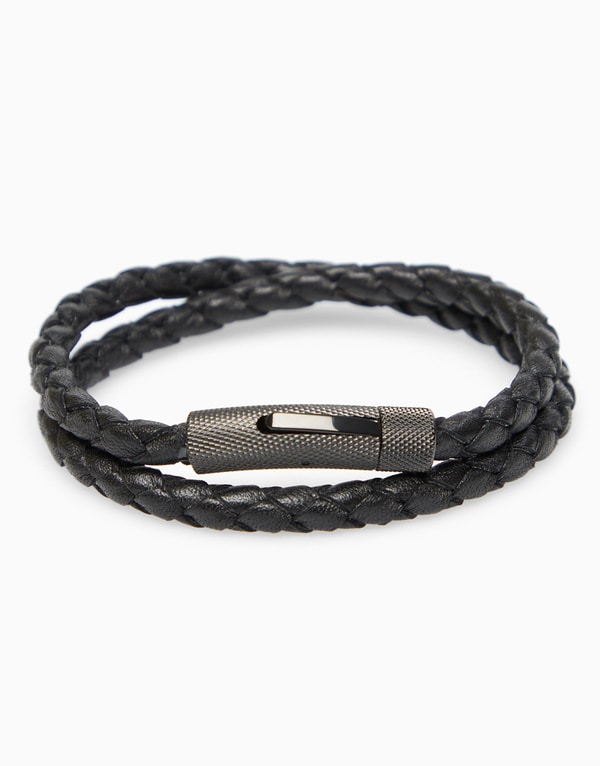 Black Double Wrap Braid Bracelet