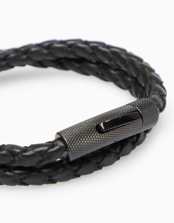 Black Double Wrap Braid Bracelet