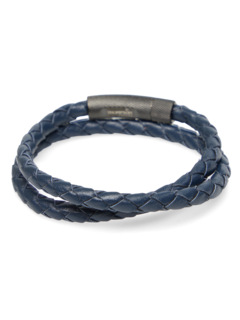 Navy Double Wrap Braid Bracelet