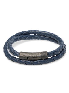 Navy Double Wrap Braid Bracelet