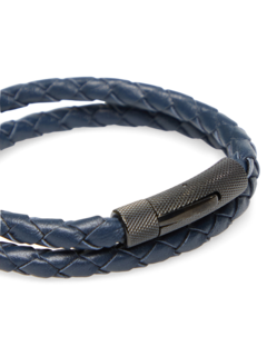 Navy Double Wrap Braid Bracelet